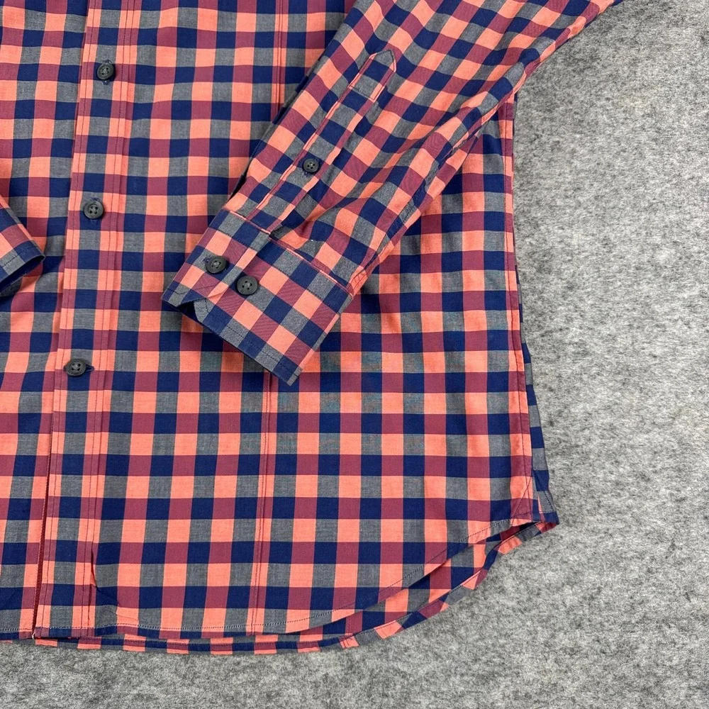Banana Republic Slim Fit Bold Check Utility Shirt Long Sleeve Mens Medium M
